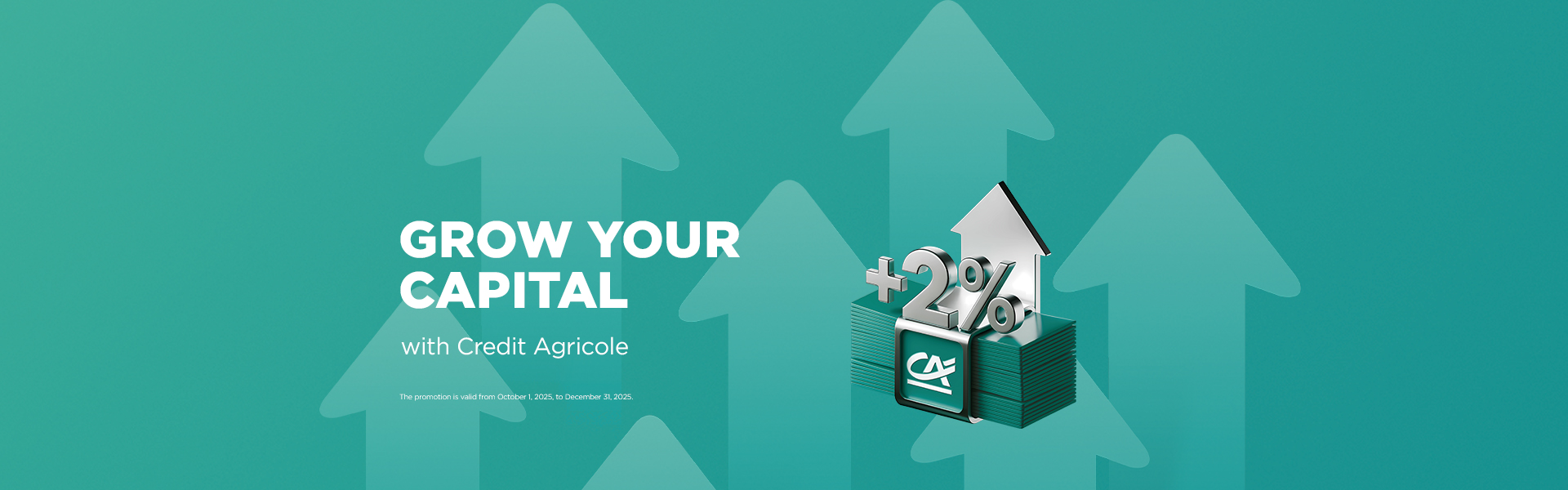 Grow your capital with Credit Agricole: increased rates on the “Term” deposit for the new customers of the bank