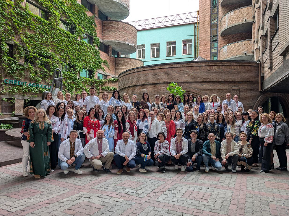Credit Agricole employees on Vyshyvanka Day 2025